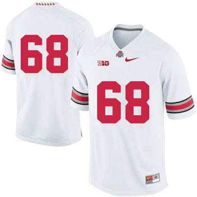 Men's NCAA Ohio State Buckeyes Only Number #68 College Stitched Authentic Nike White Football Jersey HL20N67FE